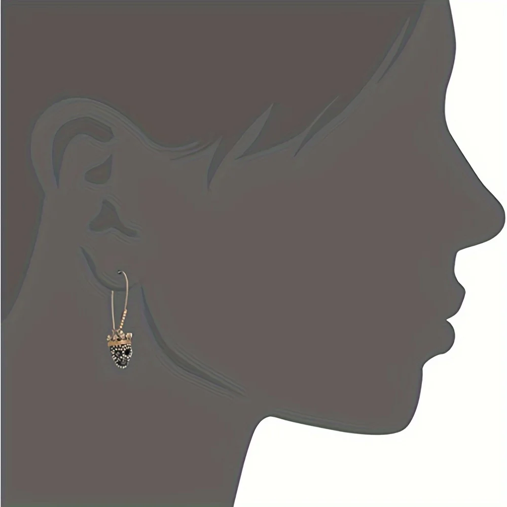 Halloween Punk Personality Skull Rhinestone Earrings Shine Alloy Earrings Couple Holiday Gift Jewelry