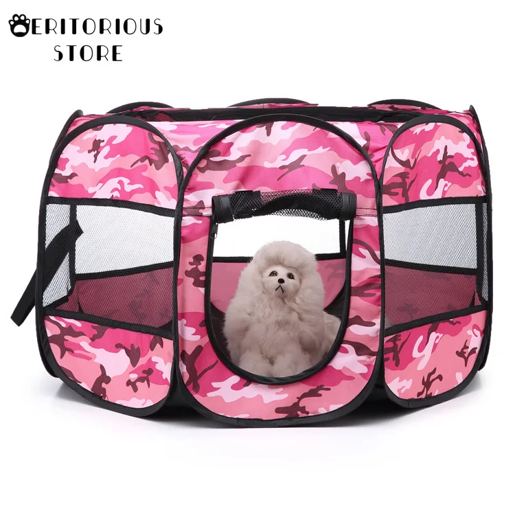 

Portable Folding Pet Tent Dog House Octagonal Cage for Cat Tent Playpen Puppy Kennel Easy Operation Fence Outdoor Big Dogs House