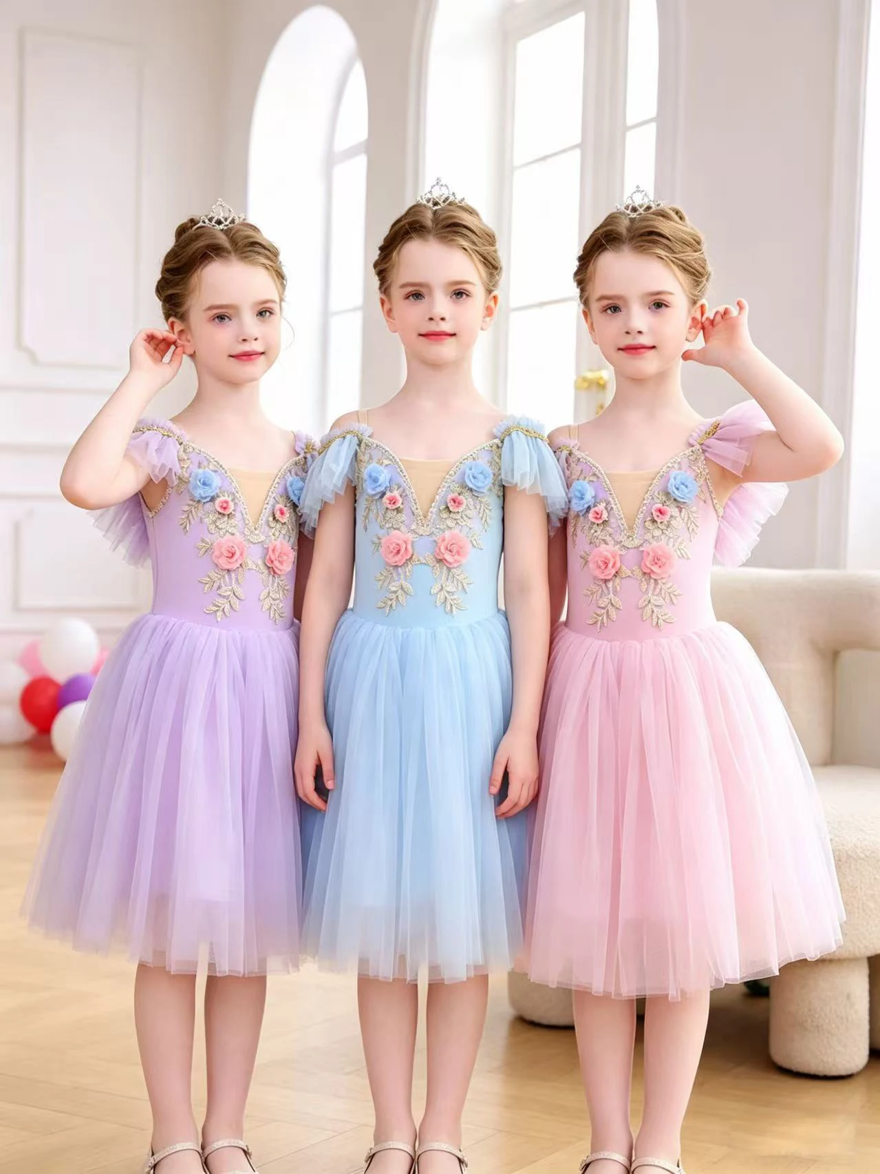 子供用バレエスカート、女の子用ダンススカート、学校ダンスパフォーマンススカート、女の子用バレエ衣装、ダンスパフォーマンス衣装