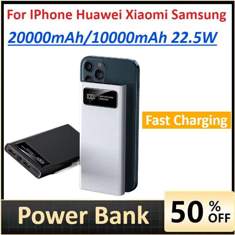 

PowerBank Super Fast Charging 20000mAh/10000mAh for IPhone Huawei Xiaomi Samsung Portable Emergency Battery Power Bank 20000mah