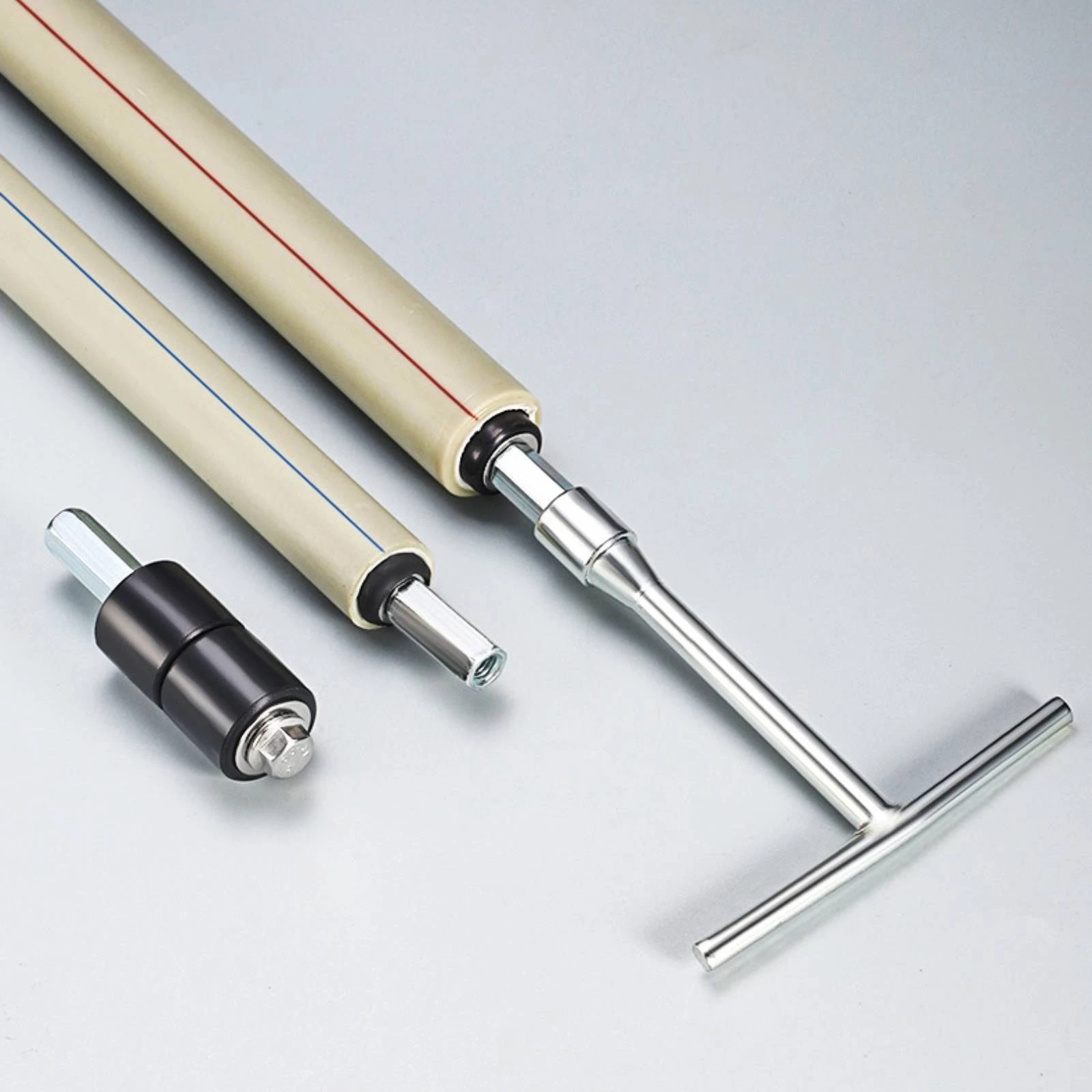T-Handle Pipe Plug with Adapter Sleeves Reusable Water Pipe Plugging Tool with Wrench Water Stopper Tool Sturdy Rustproof