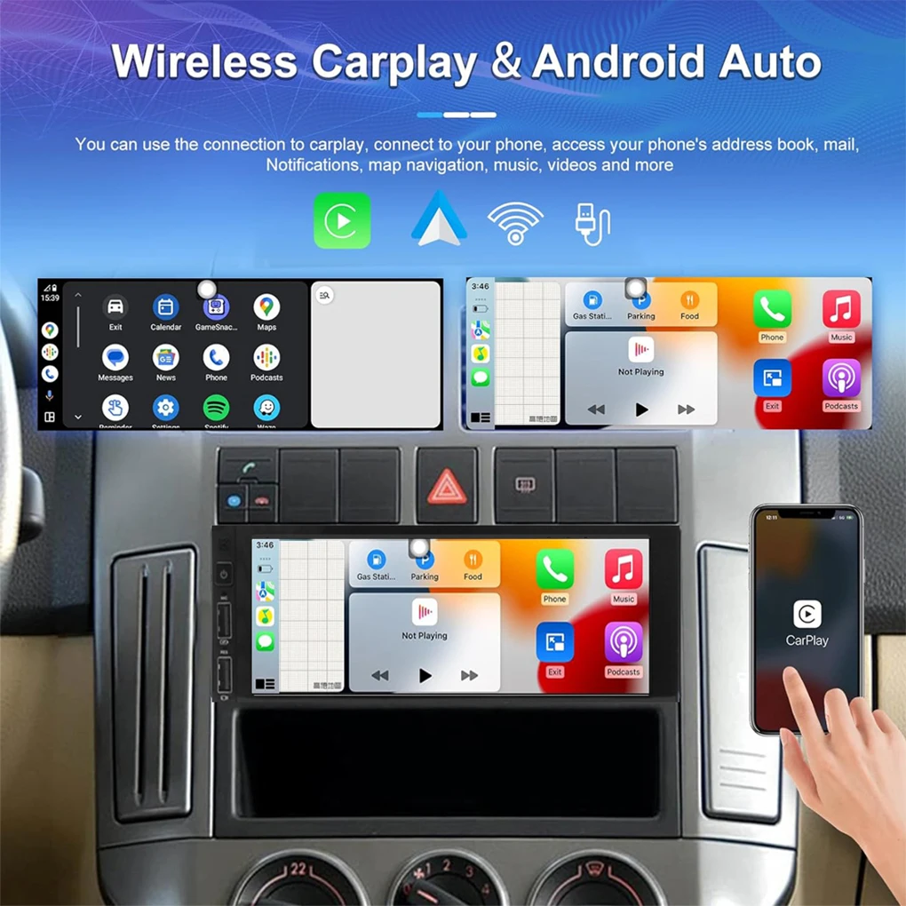 Car 6.86-inch Touch Screen Navigation Android Universal Machine with Wireless CarPlay Android Navigation All-in-one Machine