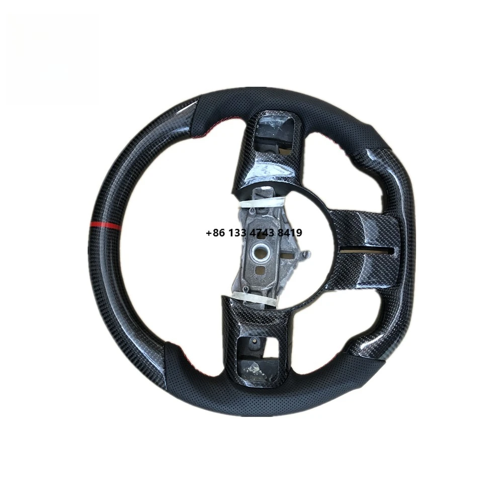 

Suitable for all models of cars Black carbon fiber steering wheel with leather, suitable