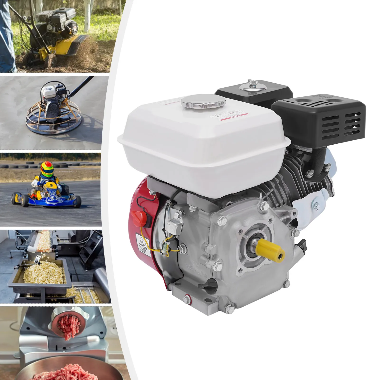 Portable Gasoline Engine 7.5Hp 215CC GX210 4 Stroke Inclined Single Cylinder Metal Generator Red Manual Starting