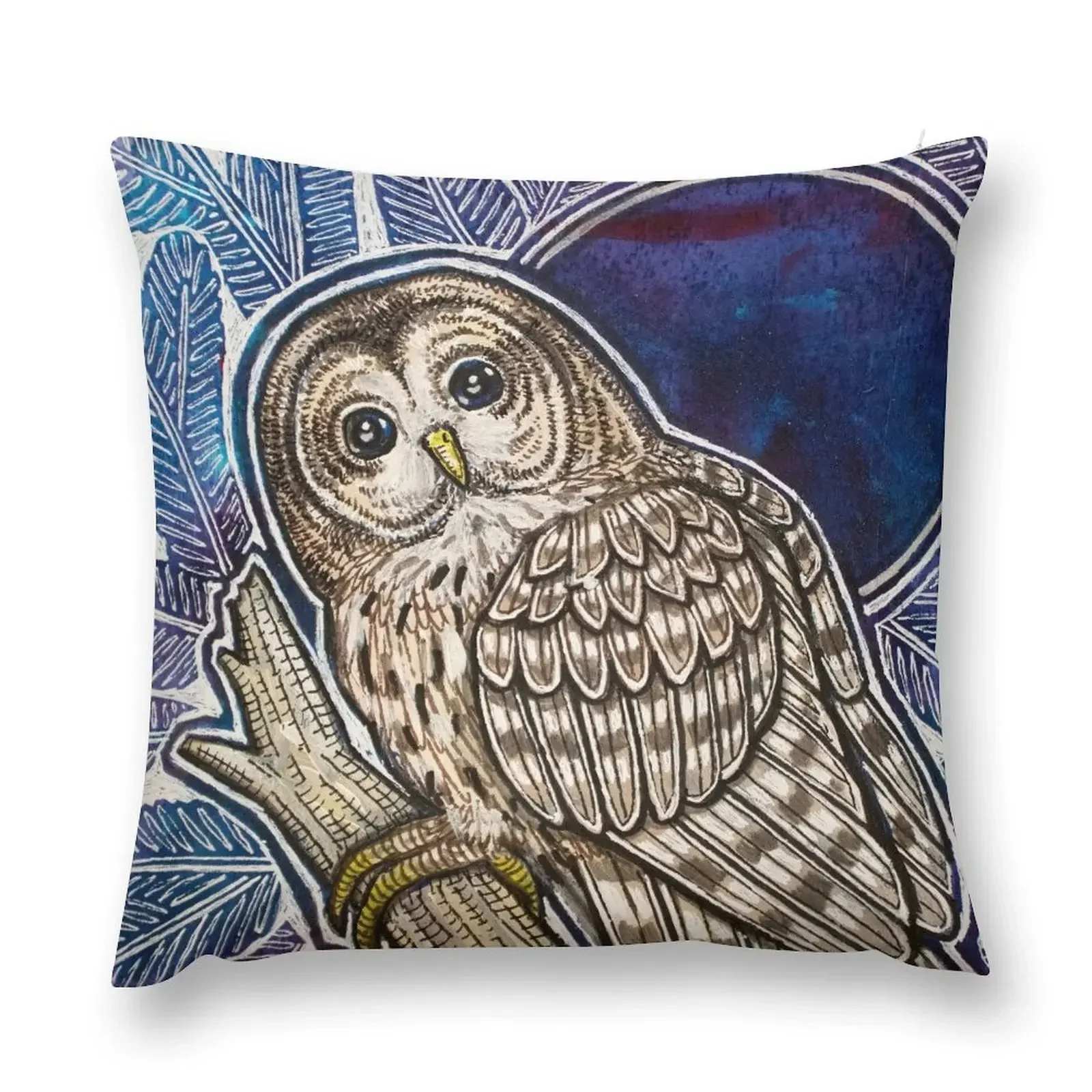 

Barred Owl on Fir Tree Throw Pillow Room decorating items Cusions Cover christmas pillow case Sofa Cushions Covers pillow