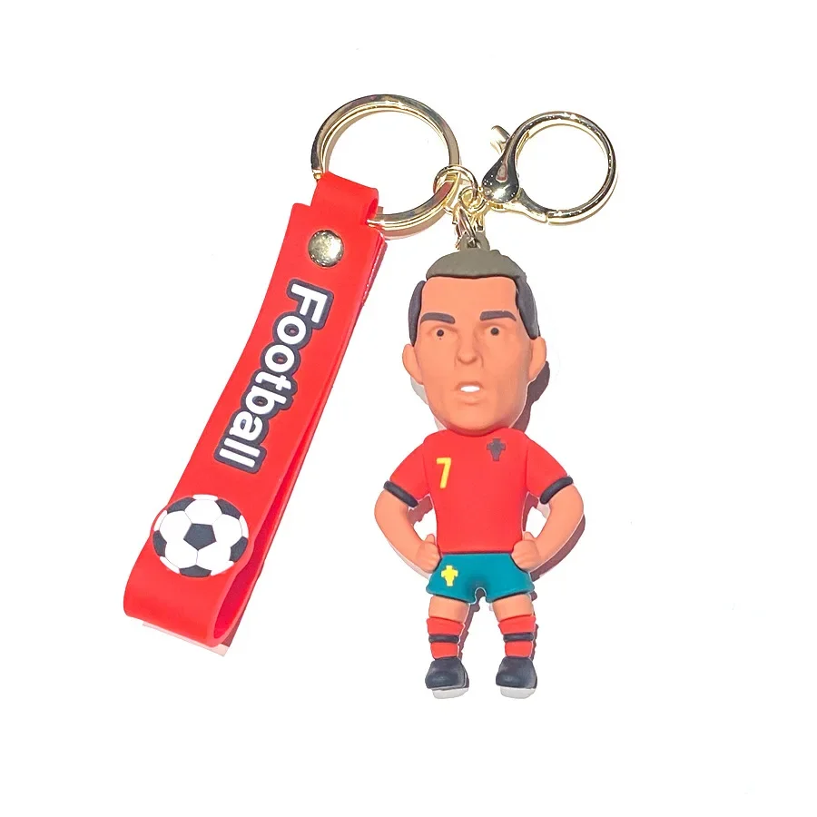 Voetbal Ster Cartoon Sleutelhanger Hanger Met Gepersonaliseerde Poppenkleding, Unieke Sleutelhangers Voor Tassen Sleutelhanger Accessoires