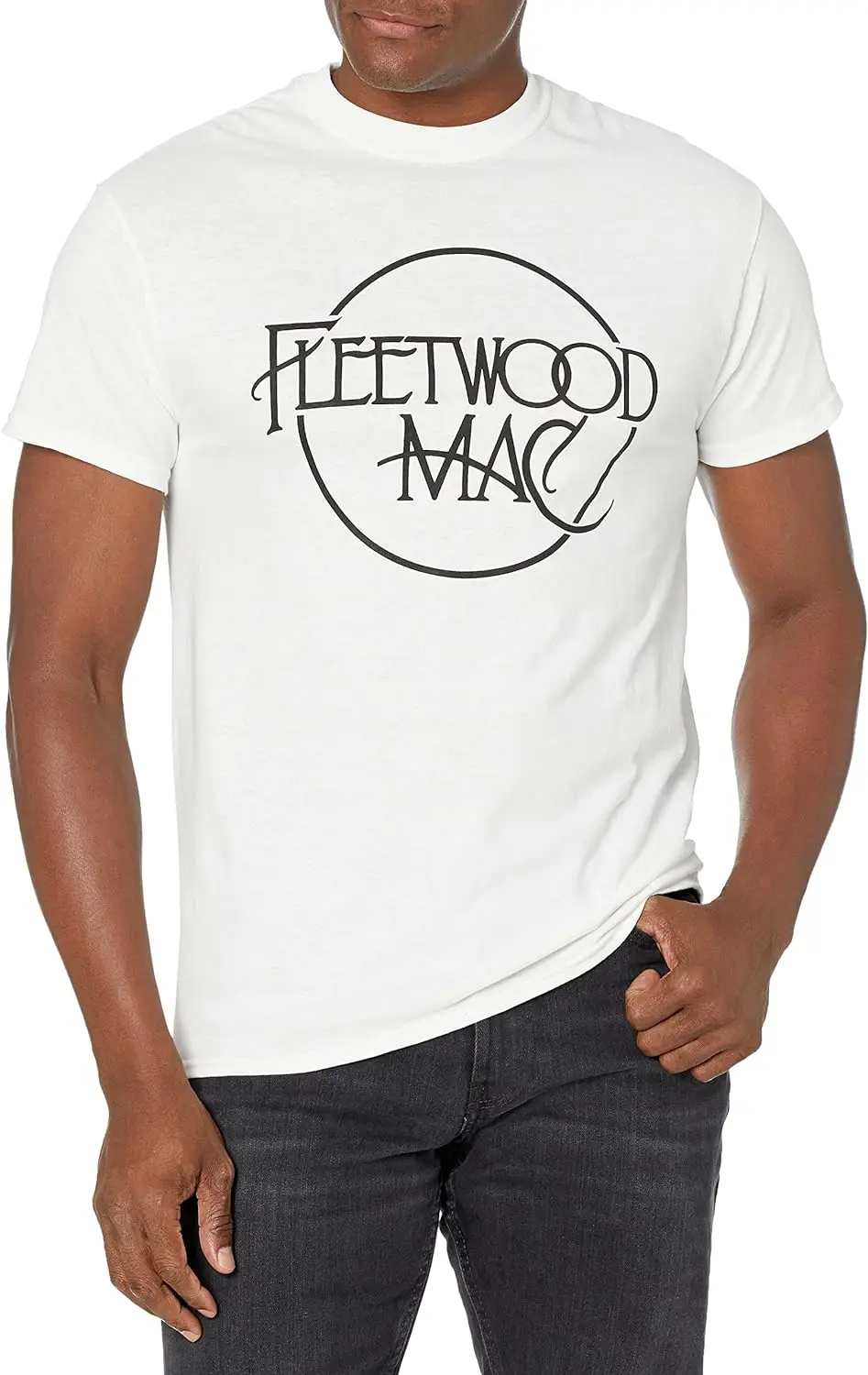 men clothing Fleetwood Mac Unisex-Adult Standard Official White Logo T-Shirt