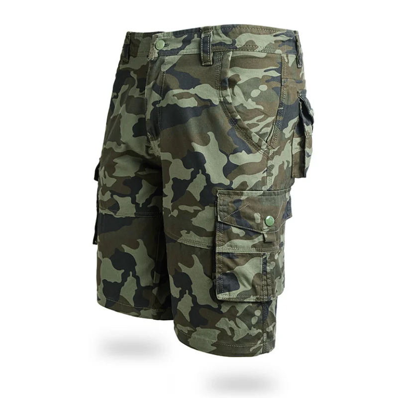 

Summer Men's Camo Cargo Shorts Cotton Casual Male Jogger Board Shorts Men Fashion Pocket Work Pants Fitness Trousers MY433