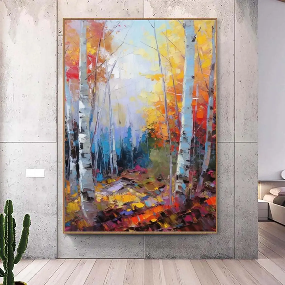 

Wall Art Large Abstract Hand Painted Painting Canvas Trees Painting Acrylic Art for Living Room Decor Hand Art For Home Decor