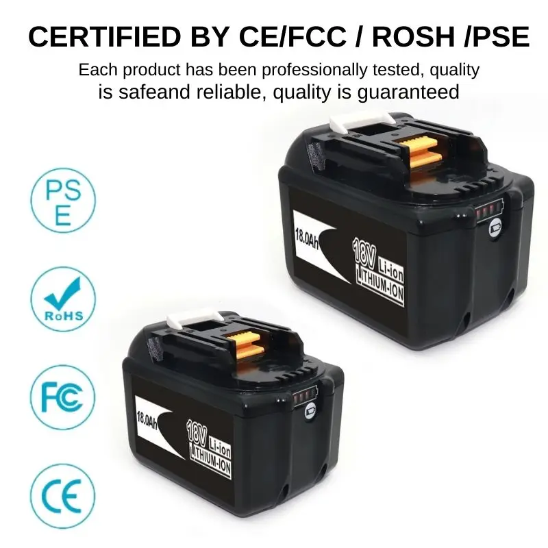 12Ah 18V Li-ion Replacement Battery for Makita Power Tools - High Capacity Batterie, Bateria, akku accu for Drill & Saw