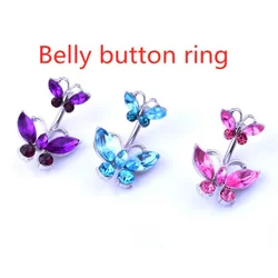 Delysia King Upmarket Stainless Steel Butterfly Belly Button Ring Women Trendy Body Puncture Navel Rings