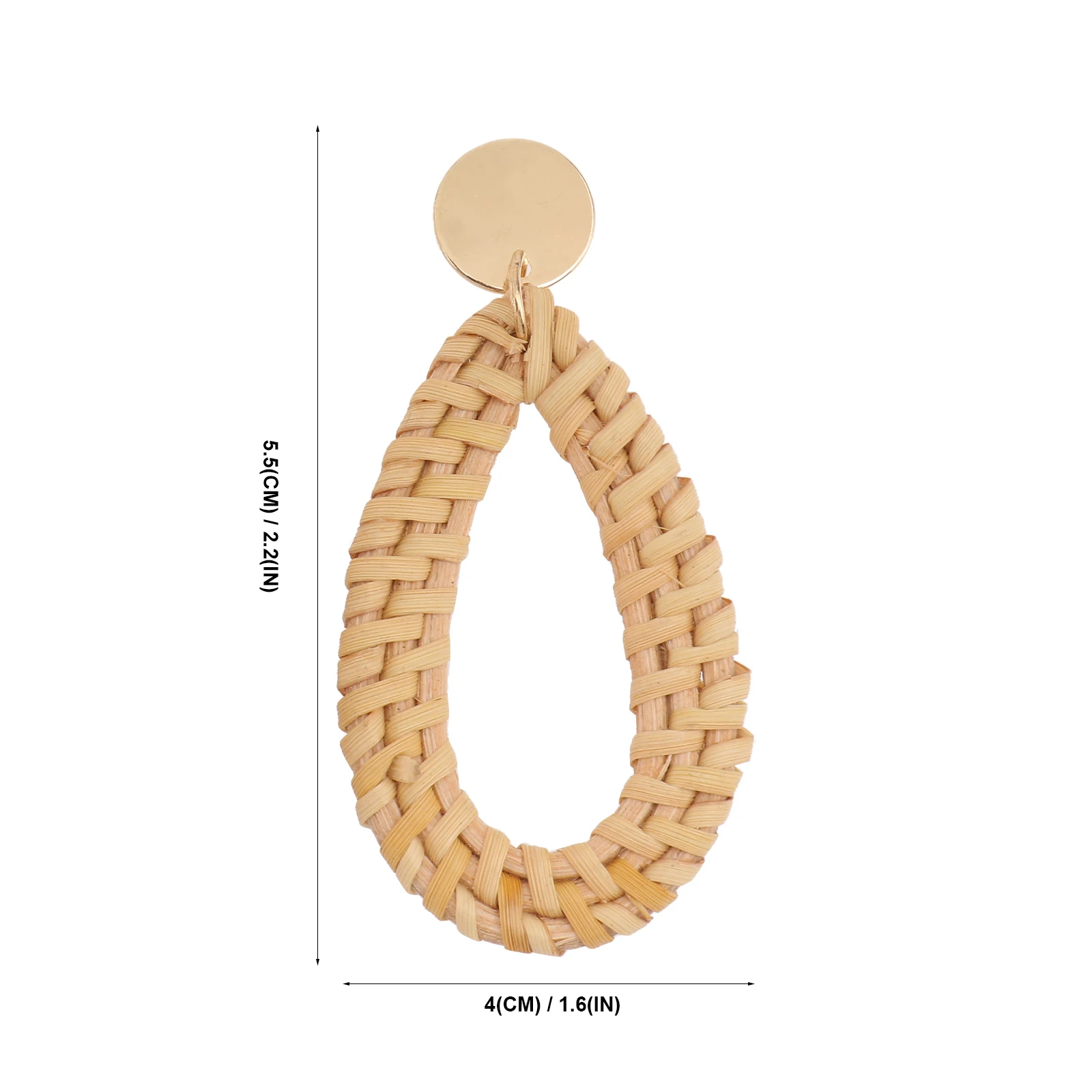 

Rattan Tassel Stud Earrings Long Wood Geometric Jewelry for Women Girls 4 Pairs Reusable Dangle Ear Decorations Gifts