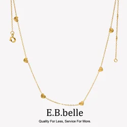 Small Dainty Sunburst Pattern Love Heart Shape Charm Necklaces For Women Elegant Gold Plated Stainless Steel Thin Chain Necklace