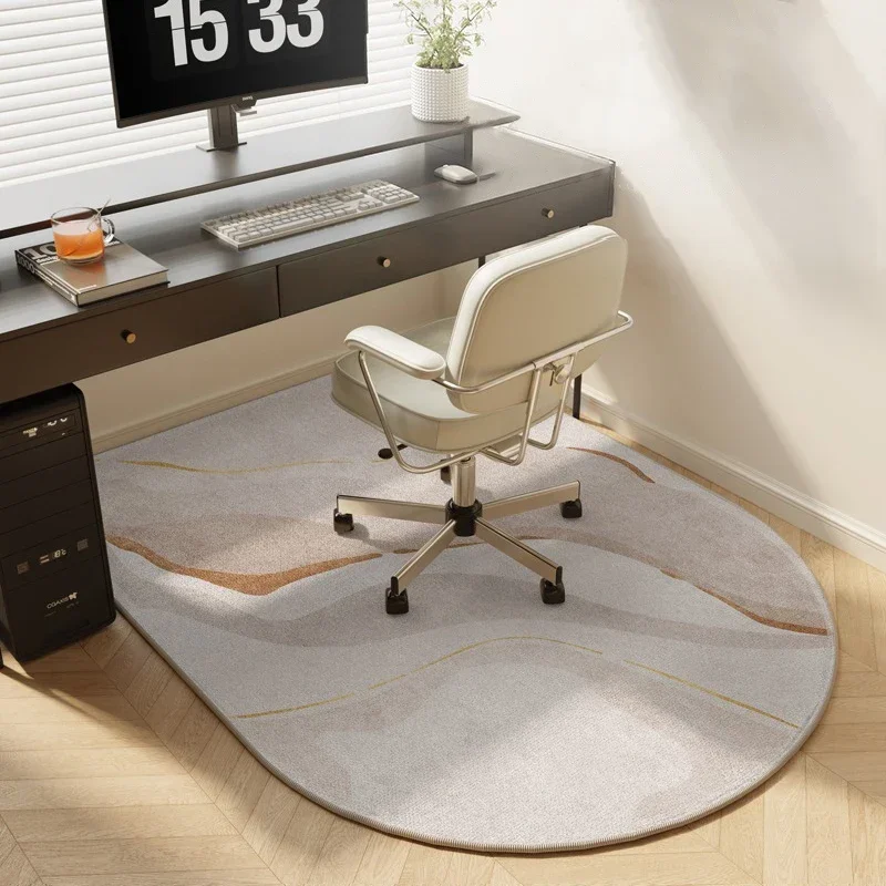 Modern Simple Semi-circular Desk Computer Chair Carpet Art Creative Lines Bedroom Rug Easy To Care Non-slip Decorative Mat IG