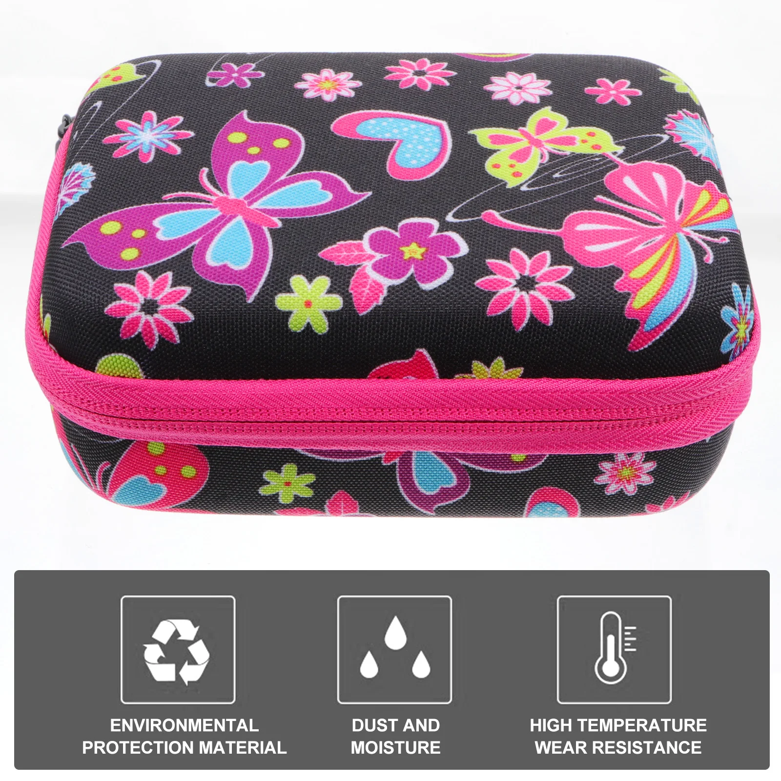 

1 set Black Butterfly Diamond Storage Box Zipper Cover For Rhinestones Beads Jewelry Painting Accessories Embroidery Case