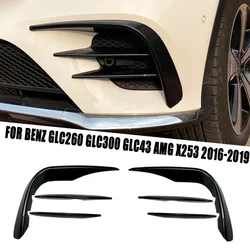 Fit For Mercedes Benz Accessories GLC Class GLC260 GLC300 GLC43 AMG X253 2016-2019 Front Bumper Splitter Canard Fog Light Trim