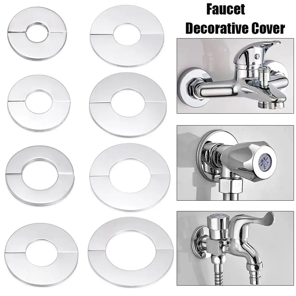 1Pcs Self-Adhesive Shower Faucet Decorative Cover Stainless Steel Pipe Covers For Wall Faucet Accessories