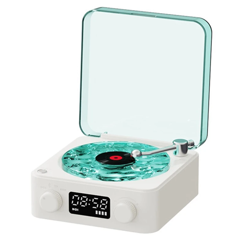 

New Retro Alarm Clock Record Player Bluetooth Audio High Quality Wireless Small Speaker Portable Subwoofer