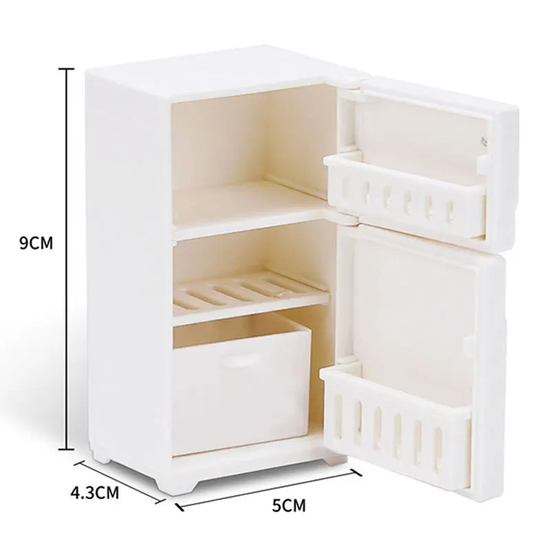 Mini refrigerador de juguete para niños, modelo de nevera para casa de muñecas en miniatura, muebles de cocina, accesorios de juego de simulación, comida, regalo para niñas, 1/6