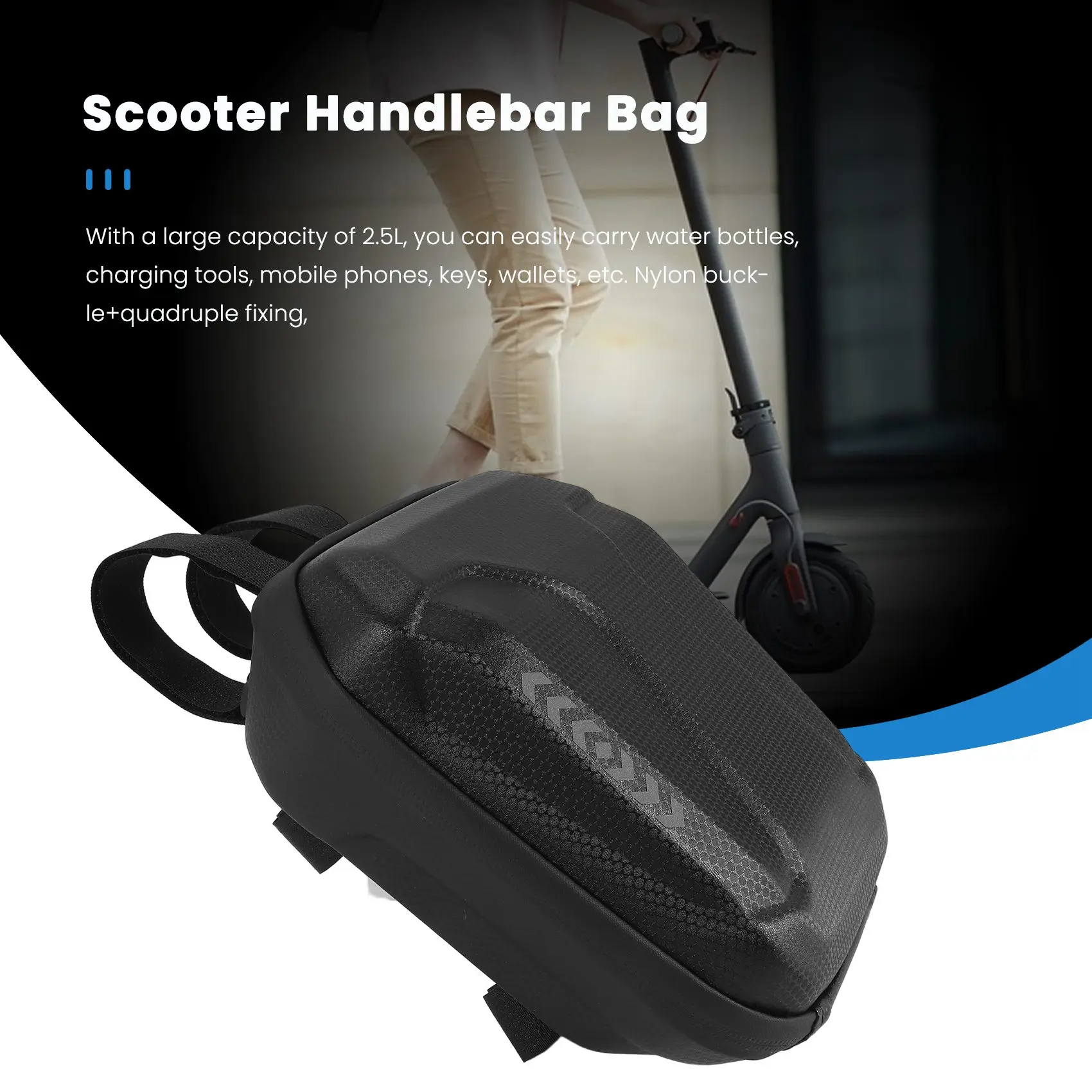 

AA75-2.5L Electric Scooter Bag Scooter Handlebar Bag Waterproof Scooter Storage Bag For Universal Scooter Xiaomi Scooter Bike