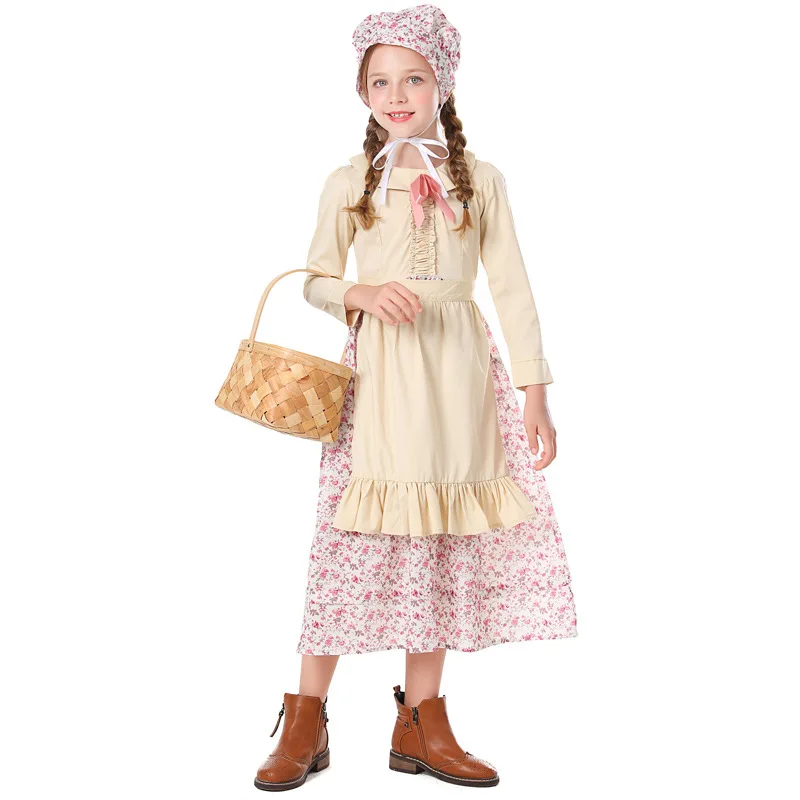 

Halloween Children Party Dress Cosplay Costume Girl Fashion Cute Pastoral Style Sweet Kawaii Stage Performance Clothes