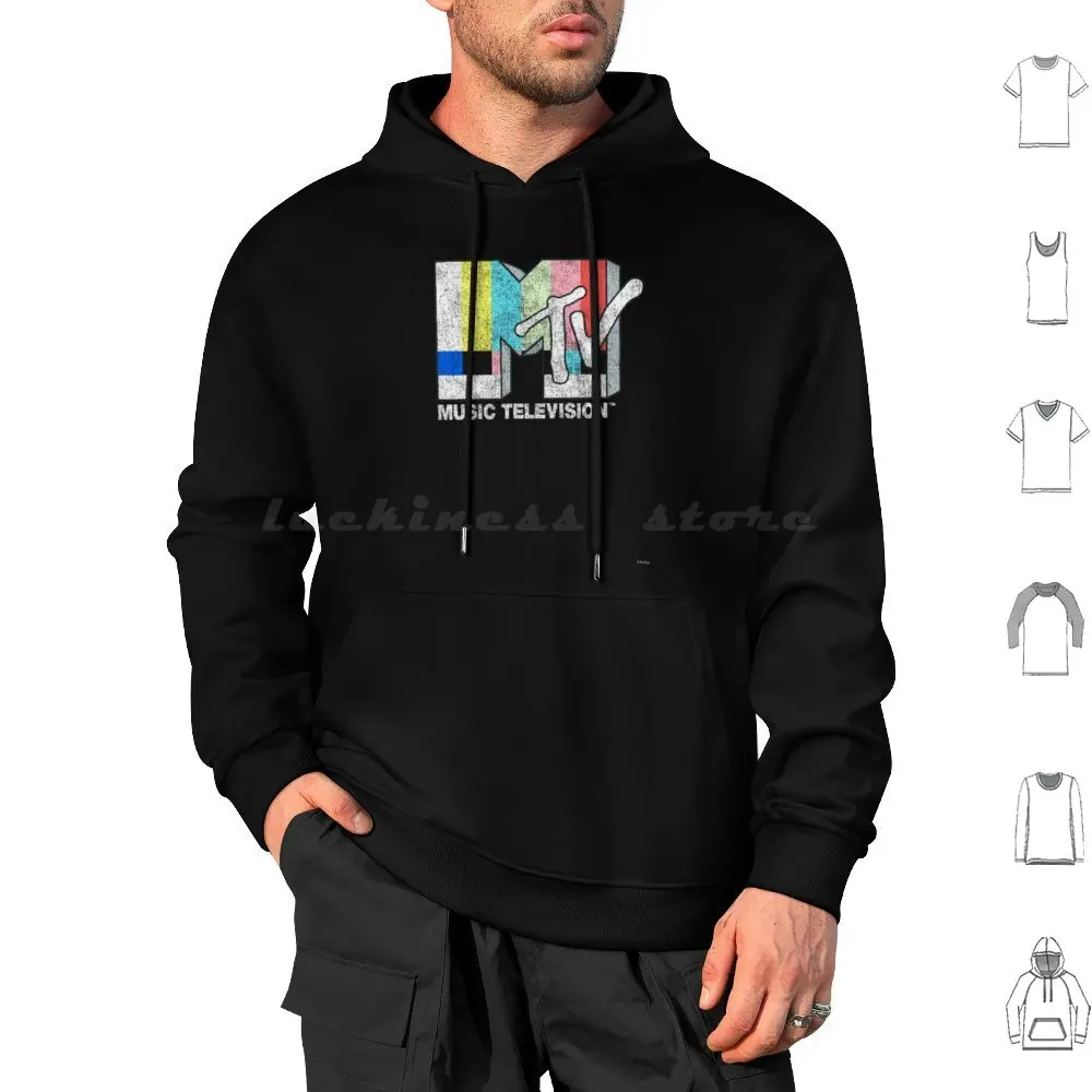 Mtv Vintage Tv Signal End Logo Hoodie cotton Long Sleeve Mtv Mtv Logo Music Distressed Logo Vintage Logo Tv Logo Fifth Sun