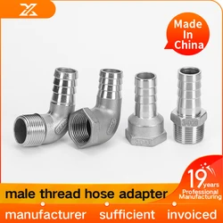 Conector de acoplamiento de Pagoda trasera de manguera de lengüeta, accesorio de tubería de acero inoxidable 304, 1/8, 1/4, 3/8, 1/2 y 1 pulgada, rosca macho BSP x 6mm-25mm