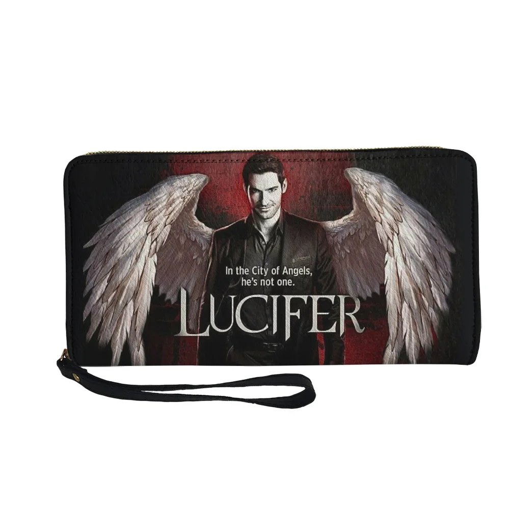 Lucifer TV series Lucifer Morningstar Custom Wallet Purse Sprunki Mens Womens Zipper Long Wallets Double Print Wallet Gift Bag