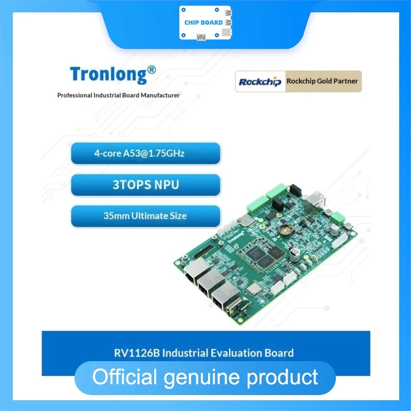 Tronlong RV1126B Industrial Dev Board, Rockchip RV1126B Quad Cortex A53, 3TOPS NPU AI Vision Embedded Platform
