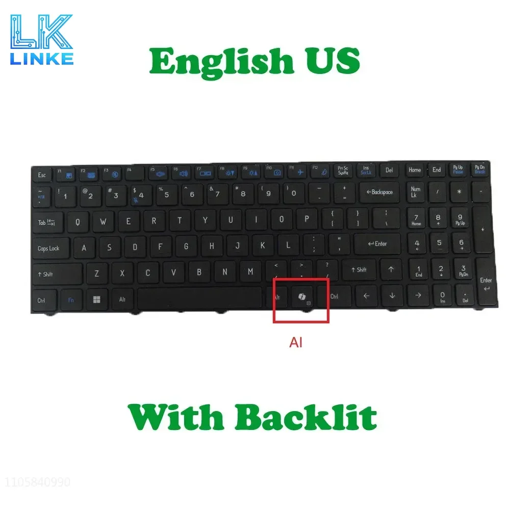 JY No Backlit Paper W650AU Keyboard For CVM22K330094304 6-80-V5613-01A-1 CVM22K33US94303 6-80-V5610-01A-1 United States With Fra