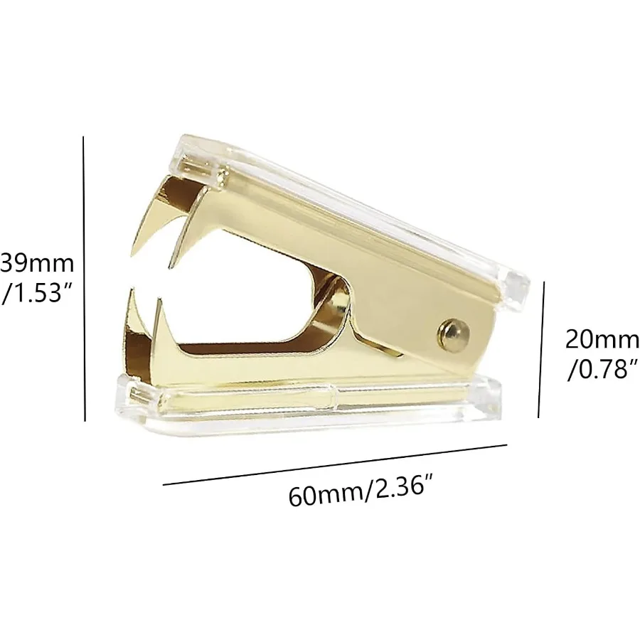 Прозрачный акриловый инструмент для удаления скоб, 2 шт., милый золотой степлер для удаления скоб, инструмент для удаления скоб для домашнего офиса, школьных настольных аксессуаров 2