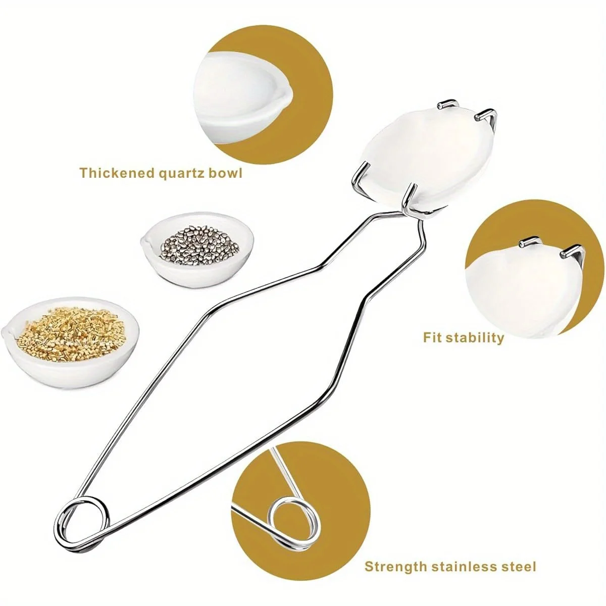 Stainless Steel Quartz Crucible Clip High-Temp Melting Furnace Stand for Gold Melting Metal Casting and Jewelry Making Tools