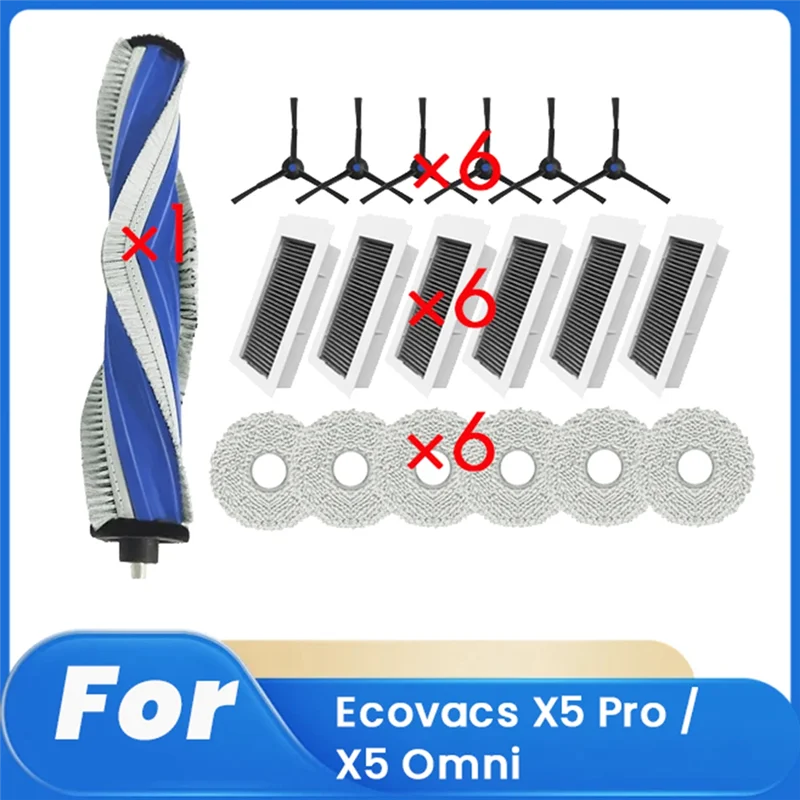 

ABZA-19 Pcs For Ecovacs X5 Pro / X5 Omni Sweeping Robot Accessories Main Side Brush Mop Filter Set