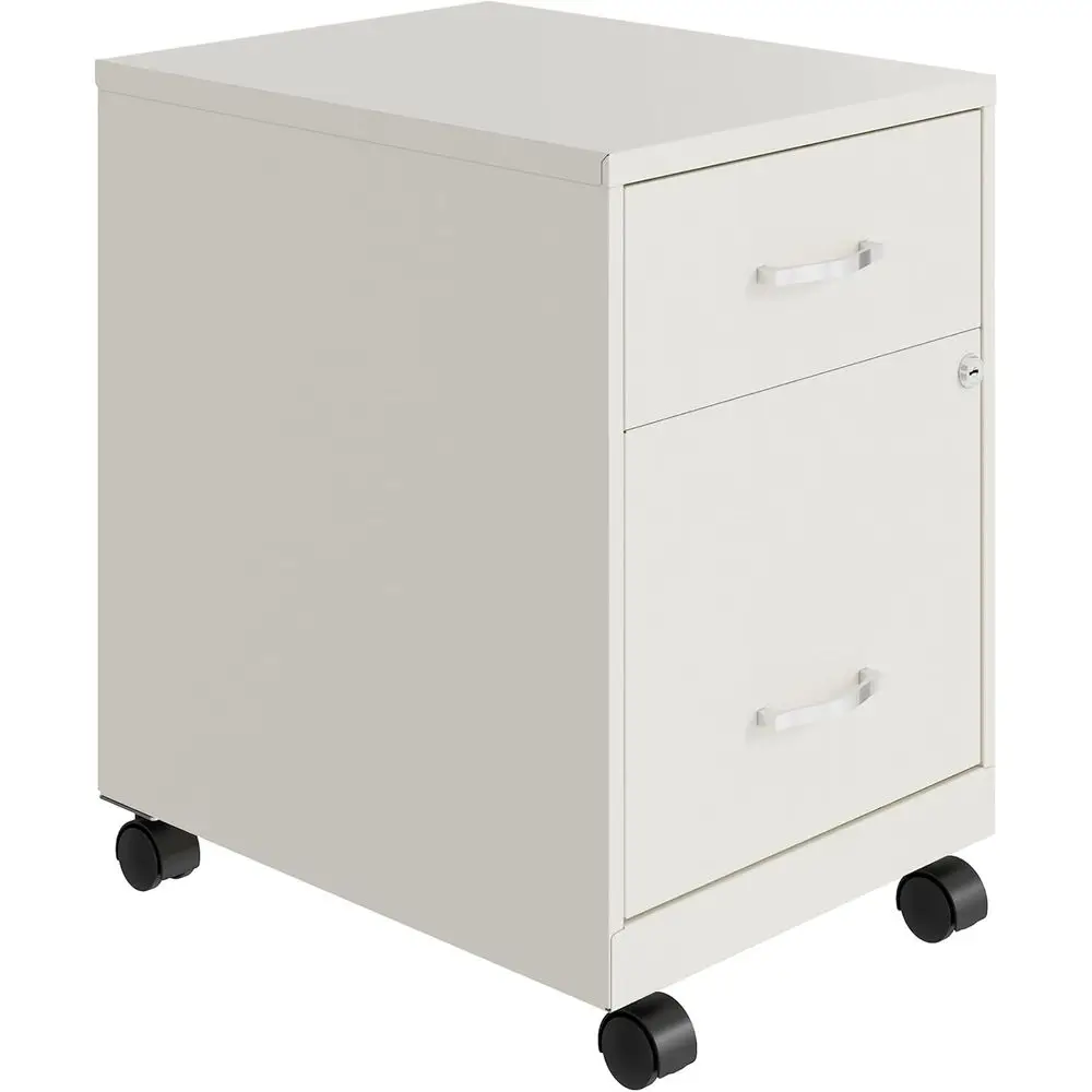 

Compact Steel File Cabinet for Home and Office, Ideal for Small Spaces, Letter Size, Lockable, Mobile, Pearl White
