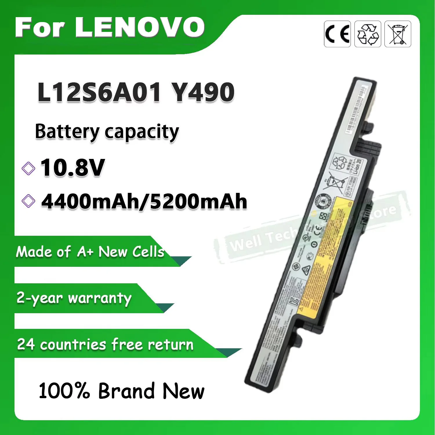 L12S6A01 Y490 Laptop Battery Compatible with LENOVO IdeaPad Y400 Y400N Y400P Y410 Y410N Y410P Y490 Y490N Y500 Y500N Series