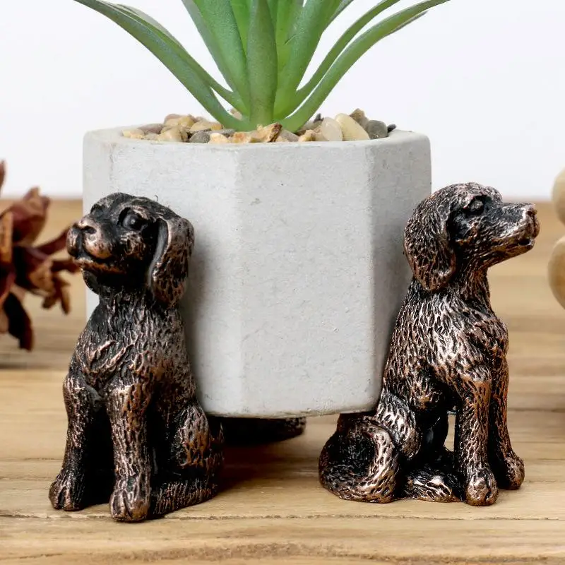 3Pcs Animal Shaped Flower Pot Risers Cat Dog Rabbit Resin Pot Feet Pad for Outdoor Garden Bonsai Plant Holder