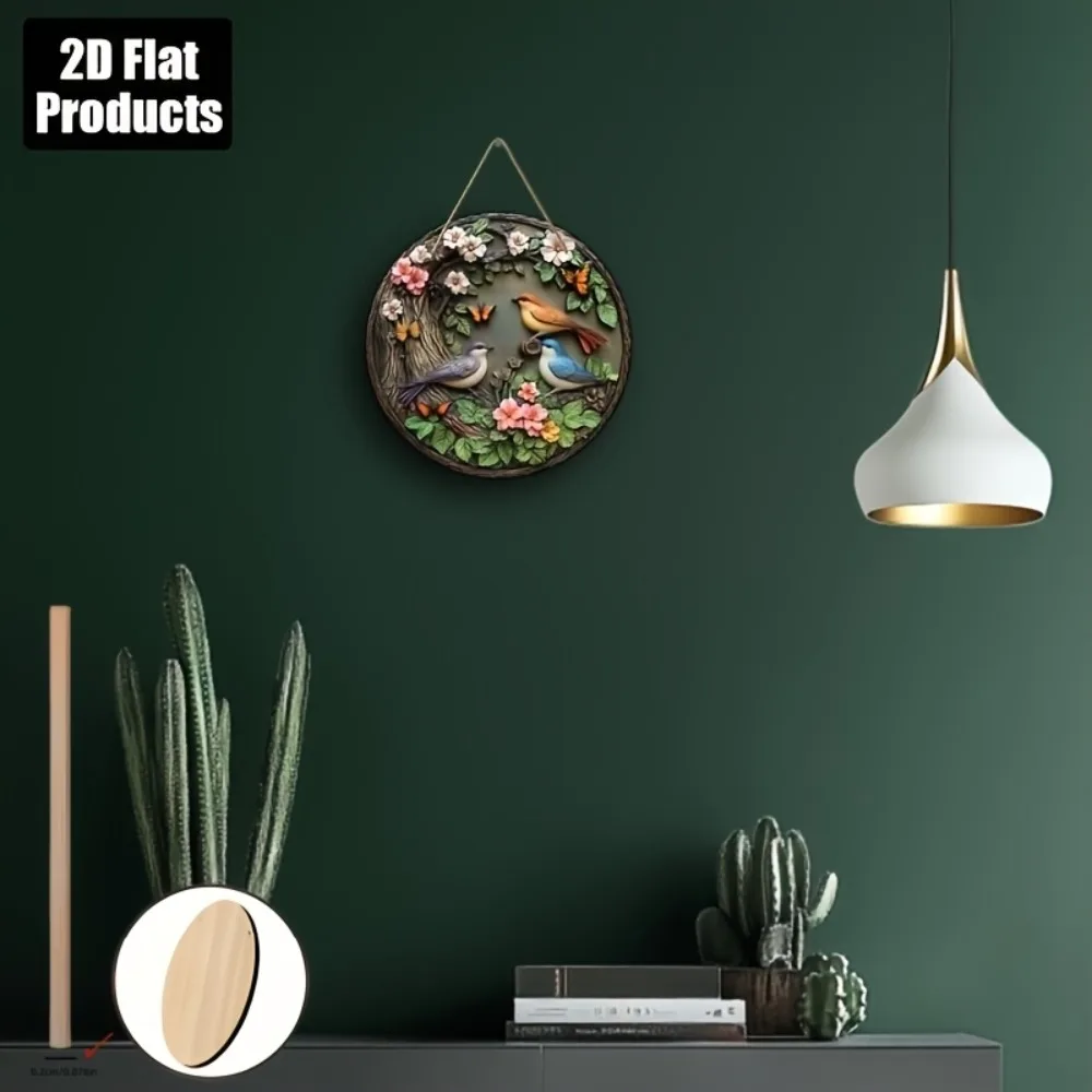 Vintage Natural Aluminum Wall Art 12 Inch Waterproof Durable Bird Butterfly Flower Decor For Home Office Cafe Bedroom Patio