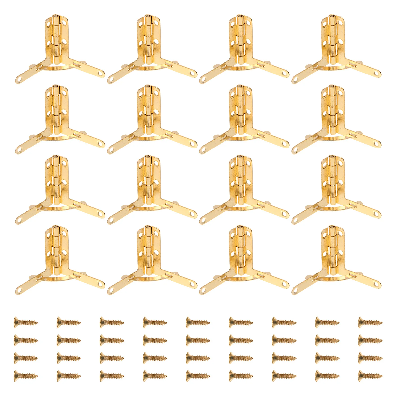 

50 Pcs Metal Hinge Hardware Decorative Small Hinges Jewelry Case Furniture Golden