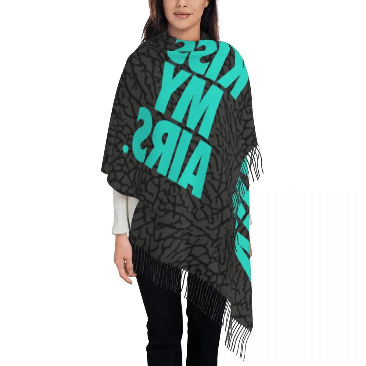 Customized Printed Kiss My Airs Scarf Men Women Winter Warm Scarves Shawl Wrap