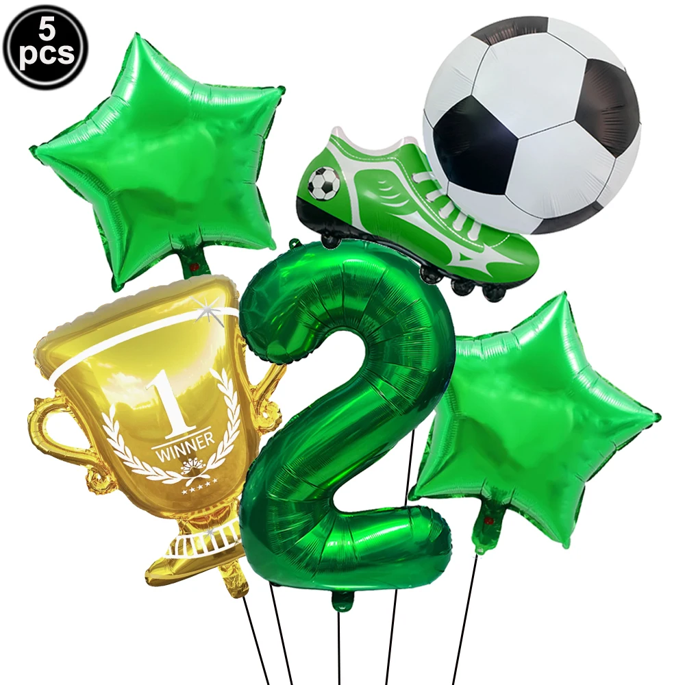 Fußball Party Dekoration Luftballons Stehende Fußball Folienballons Fußball Turnschuhe Trophäe Sterne Folienballons Sport Thema Dekore – Detail 3