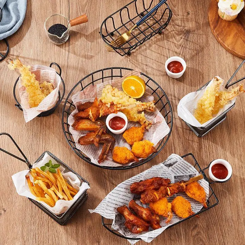 Compact Mini Snack Frying Basket Fried Chicken Chip Fries Storage Bucket for Dorm Apartment Small Kitchen