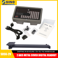 Sino SDS6-2V 2 Axis Digital Readout DRO Metal Casing Drilling Grinder Milling Lathe Two Axis Display For Optical Linear Scale