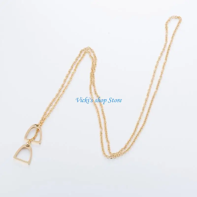 قلادة ركاب حصان فريدة من نوعها، قلادة ركاب حصان عصرية قابلة للتعديل بطول قابل للتعديل للارتداء اليومي #2