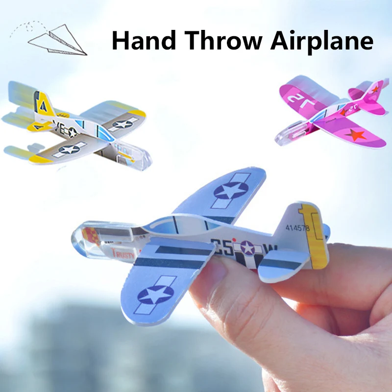 

DIY Planes 10CM Hand Throw Airplane EPP Foam Launch Fly Glider Model Aircraft Outdoor Fun Toys for Children Party Game Gifts