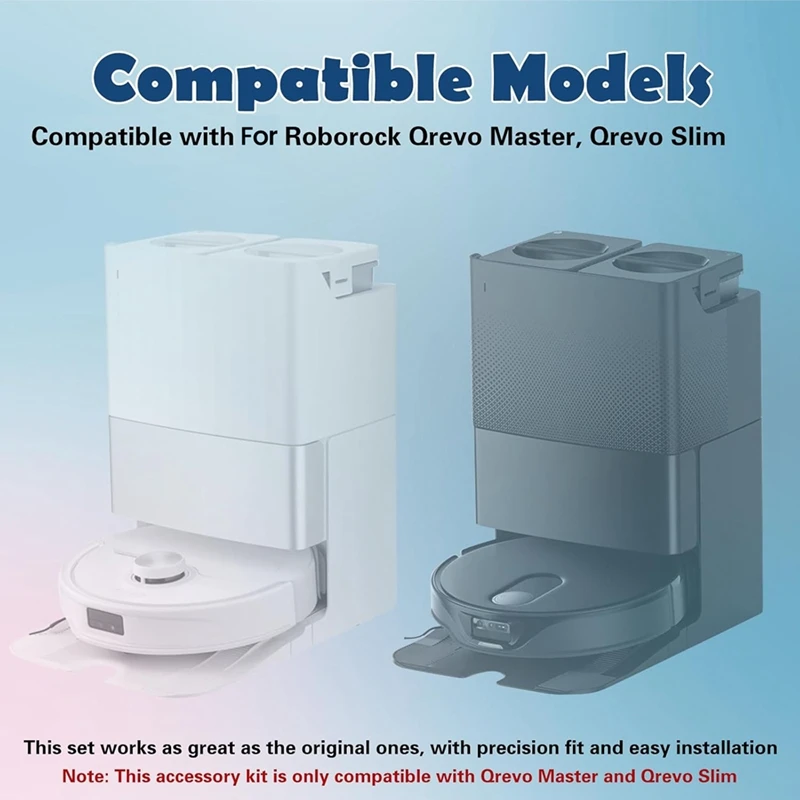 MAKE Substituição-Kit-Para-Roborock-Q-Revo-Master,-Qrevo-Slim-Robot-Vácuo-Main-Lado-Escova-Mop-Cloth-Filtro HEPA-Bag