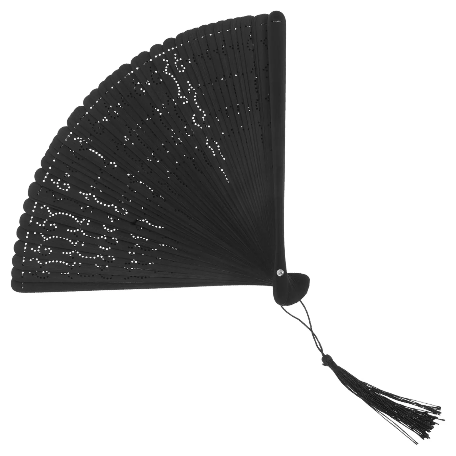 

Elegant Bamboo Folding Hand Vintage Hollow Carved Lightweight Portable For Dance Performance Wedding Festival Party Decoration