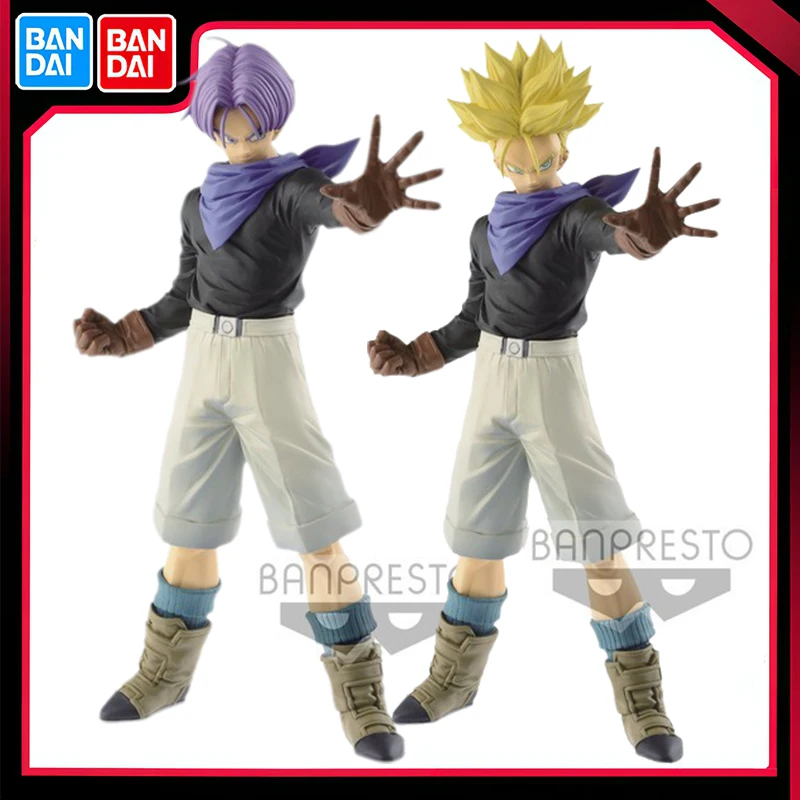 Bandai Original Banpresto Anime Dragon Ball GT Ultimate Soldiers Torankusu Yellow Purple Hair Action Figure Model Collection Toy