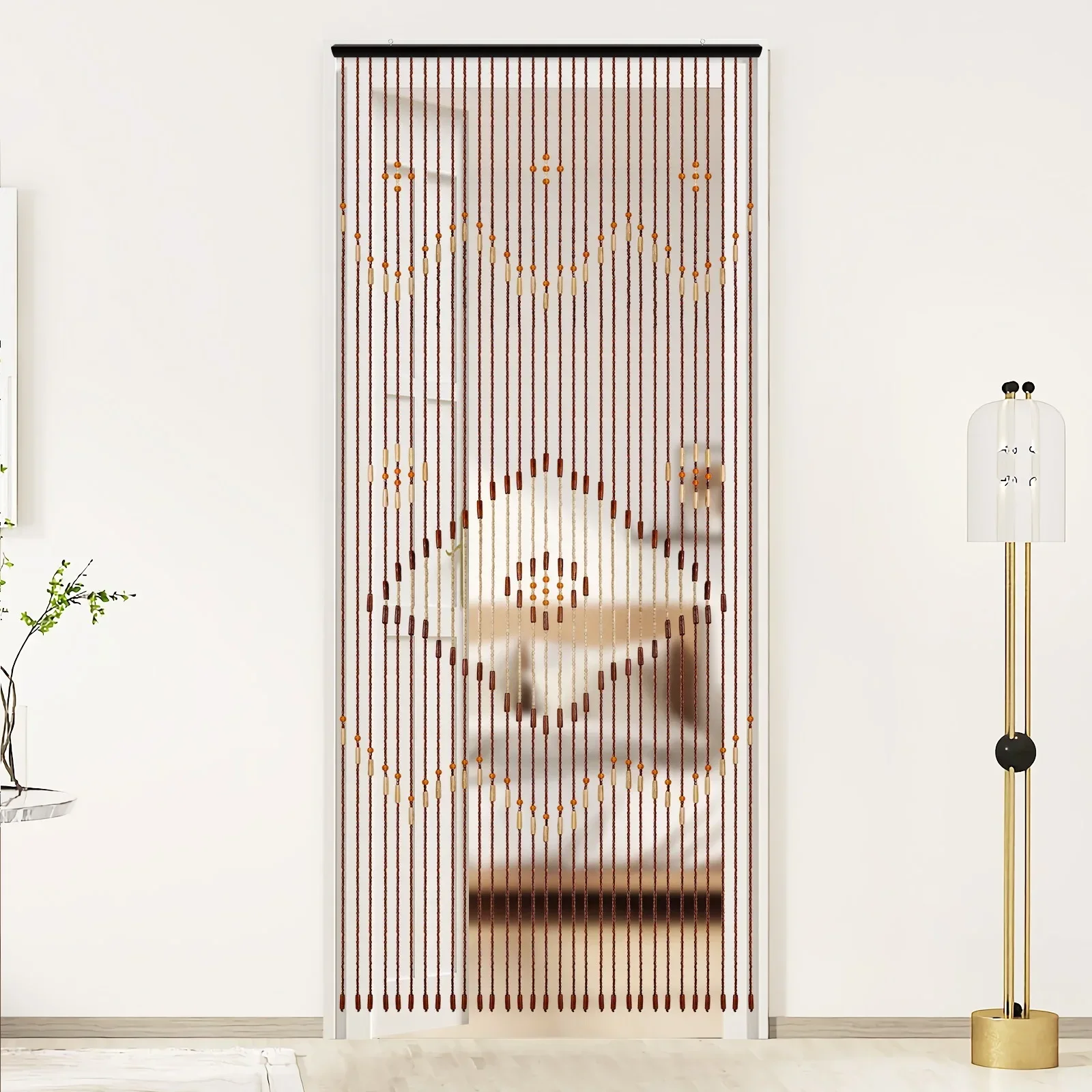 

Шоколадно-коричневая дверная занавеска с бисером, 31-ниточная богемная оконная занавеска ручной работы, классическая перегородка для комнаты, перегородка с кисточками для дверного проема