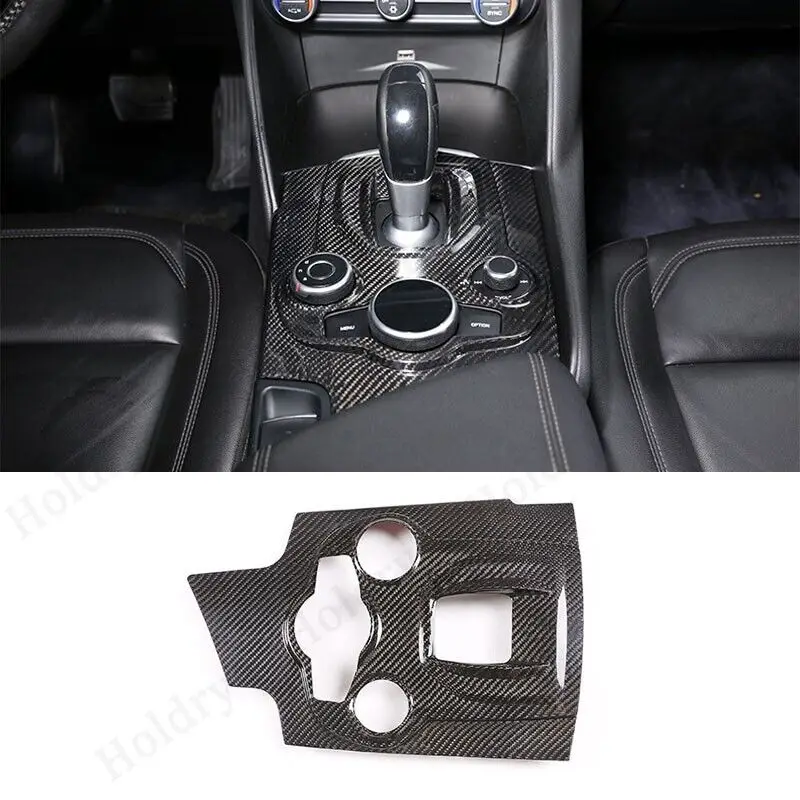 

Dry Carbon Fiber Center Gear Shift Panel Trim Cover For Alfa Rome Giulia Stelvio