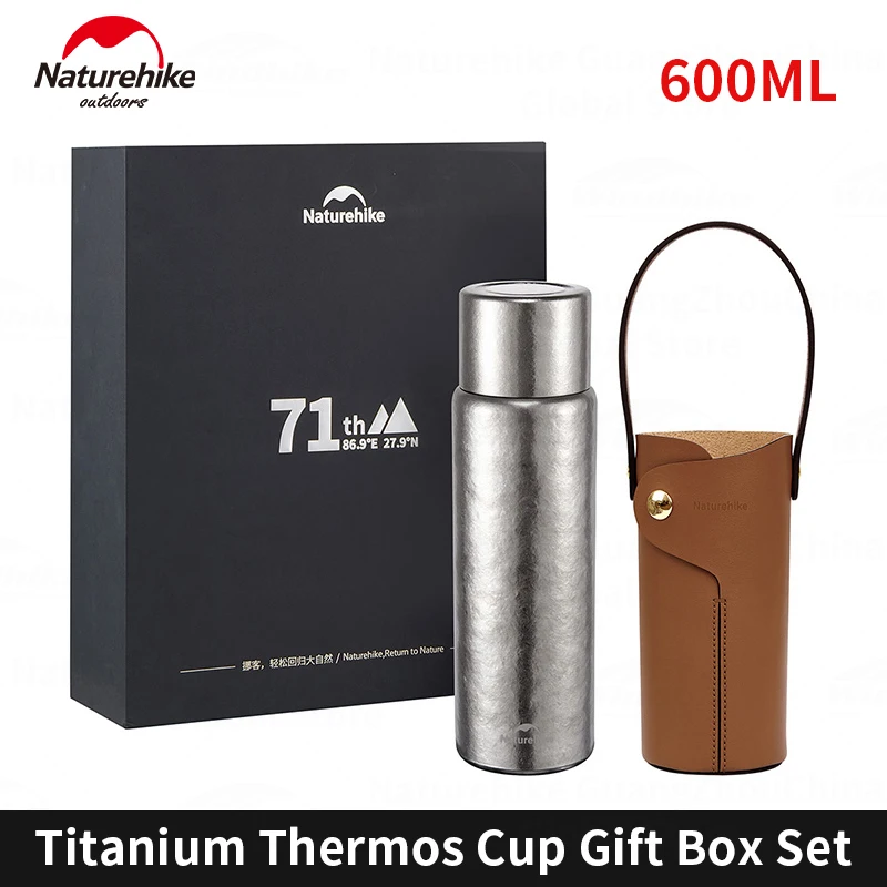 

Naturehike Titanium Thermos Cup Gift Box Set 600ML Water Bottle Coffee Tea 253g Ultralight Portable Pure Titanium Sterilization